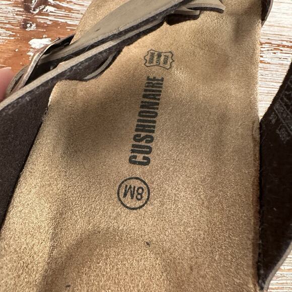 Cushionaire Libby Taupe Braided Slip-On Sandals Women’s 8M Suede Footbed Comfort - Picture 10 of 17